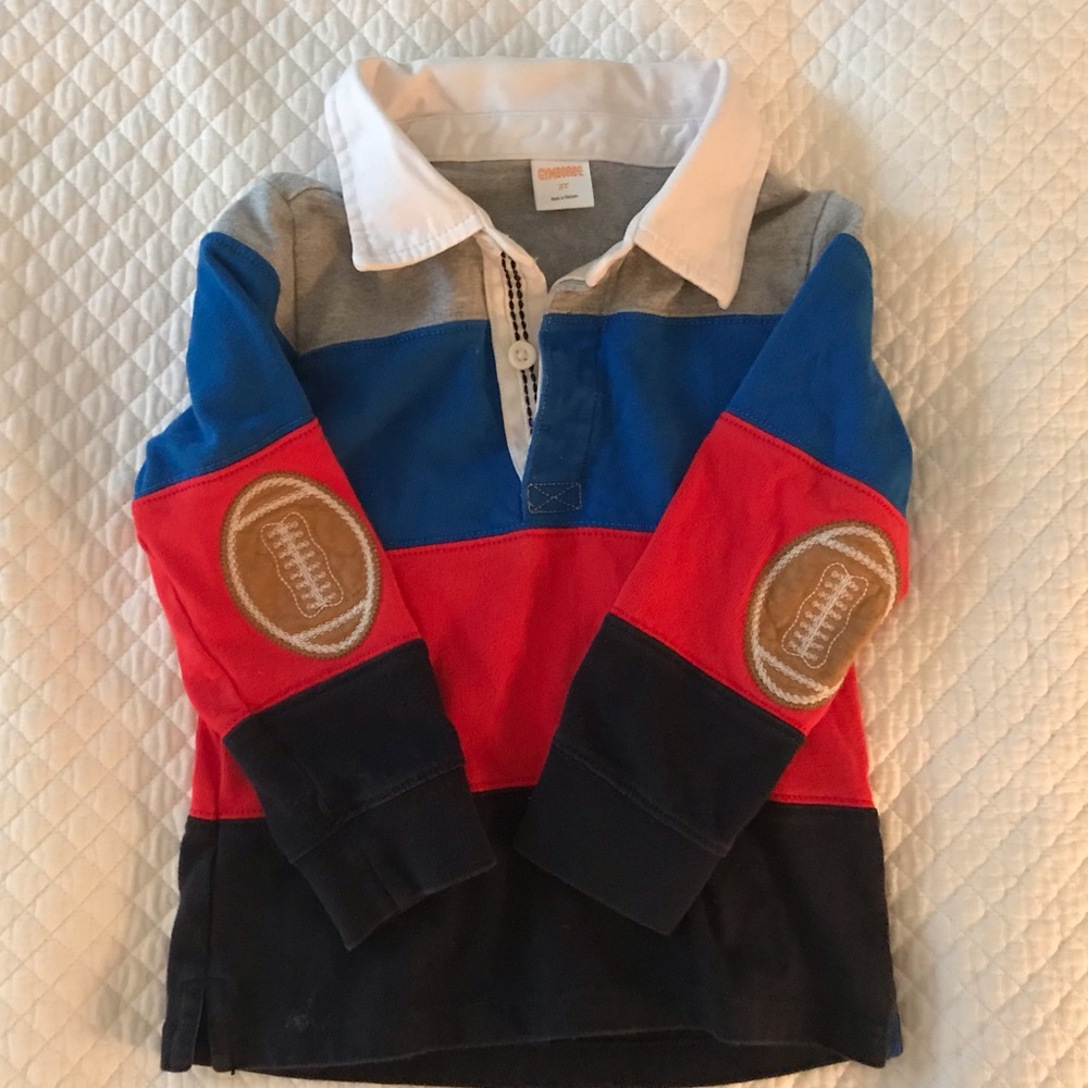 Boys 3T Rugby Shirt with Football Patches